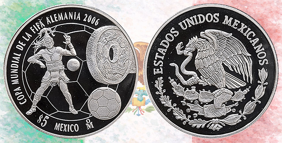 Méjico, 5 pesos, 2006. Copa del Mundo de la FIFA, 2006 - Alemania