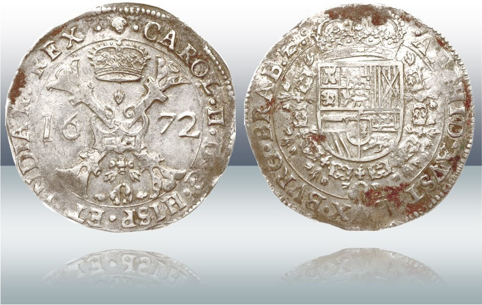 Carlos II. 1672. Bruselas. 1 patagón.