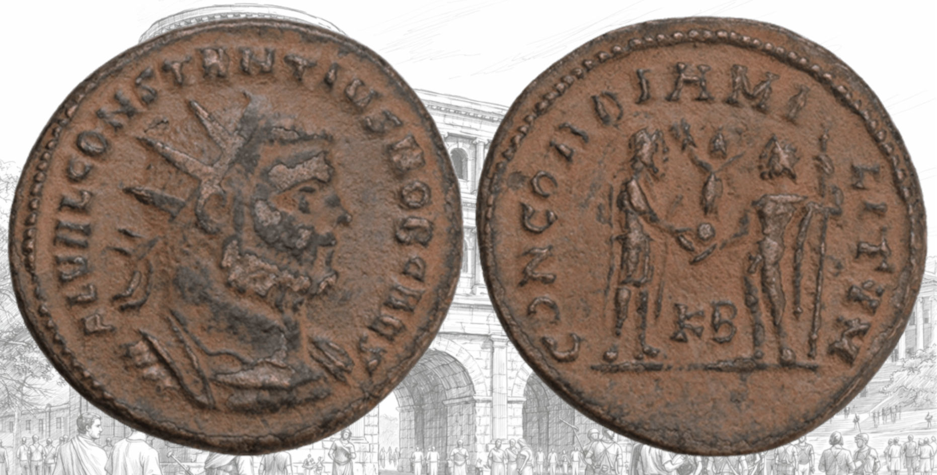 Constancio I Cloro. AE Radiado.  Antoninianus. Cyzicus circa 295-299