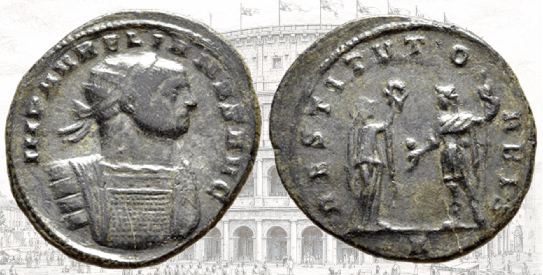 Antoniniano de Aureliano.  Roma 270-275 dC. RIC 53. RESTITVT ORBIS