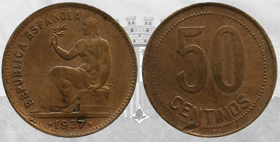 II República. 50 Céntimos 1937 (***,*4). MBC+ (Doble estrella izquierda)