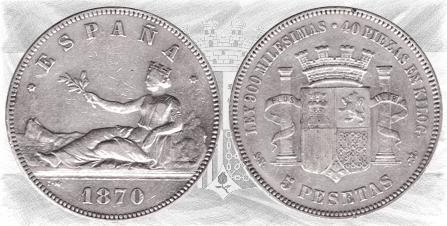 Gobierno Provisional. 5 pesetas 1870 (*18,*70).