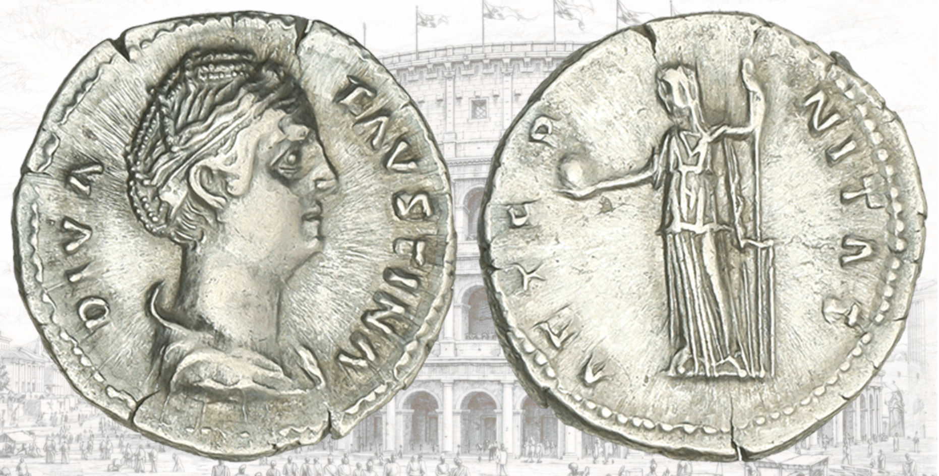 Denario de Faustina. Faustina la mayor. RIC III Antoninus Pius 348a (denarius). AETERNITAS. Fortuna.