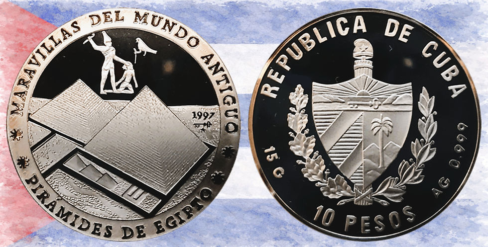 Cuba, 10 Pesos, 1997.  Pirámides de Egipto.