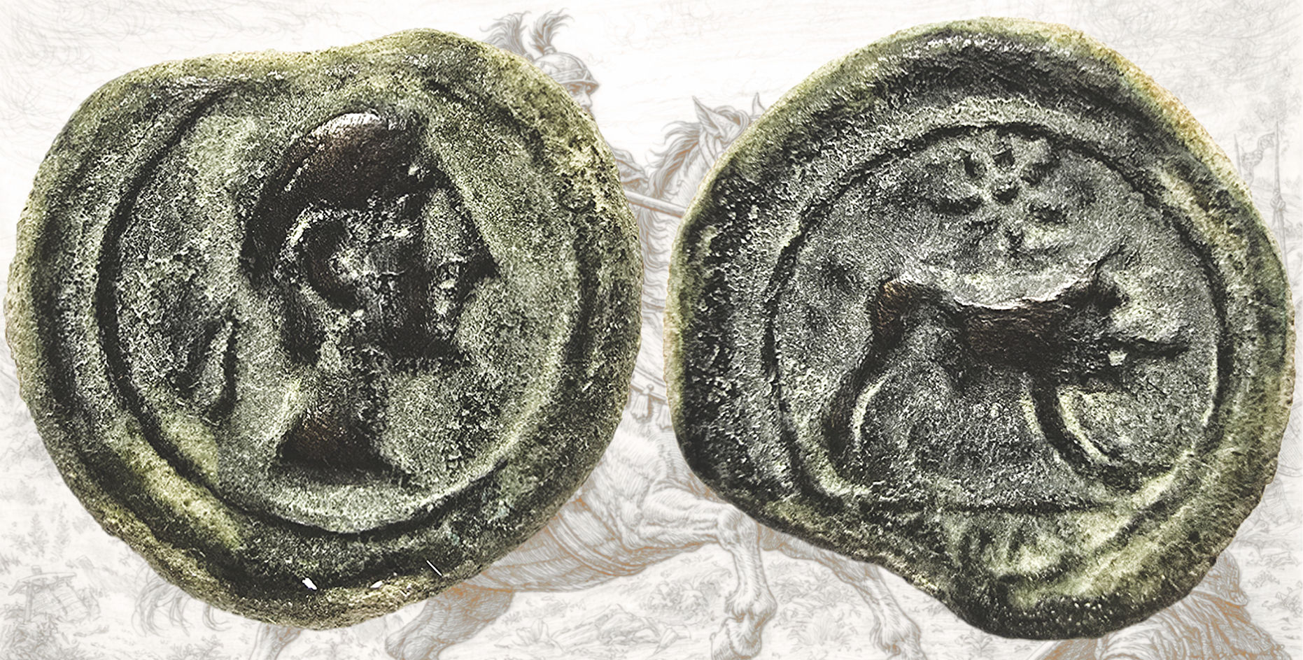 Castulo. Cuadrante de Castulo. Cuadrante de Kastilo. Jabalí a derecha