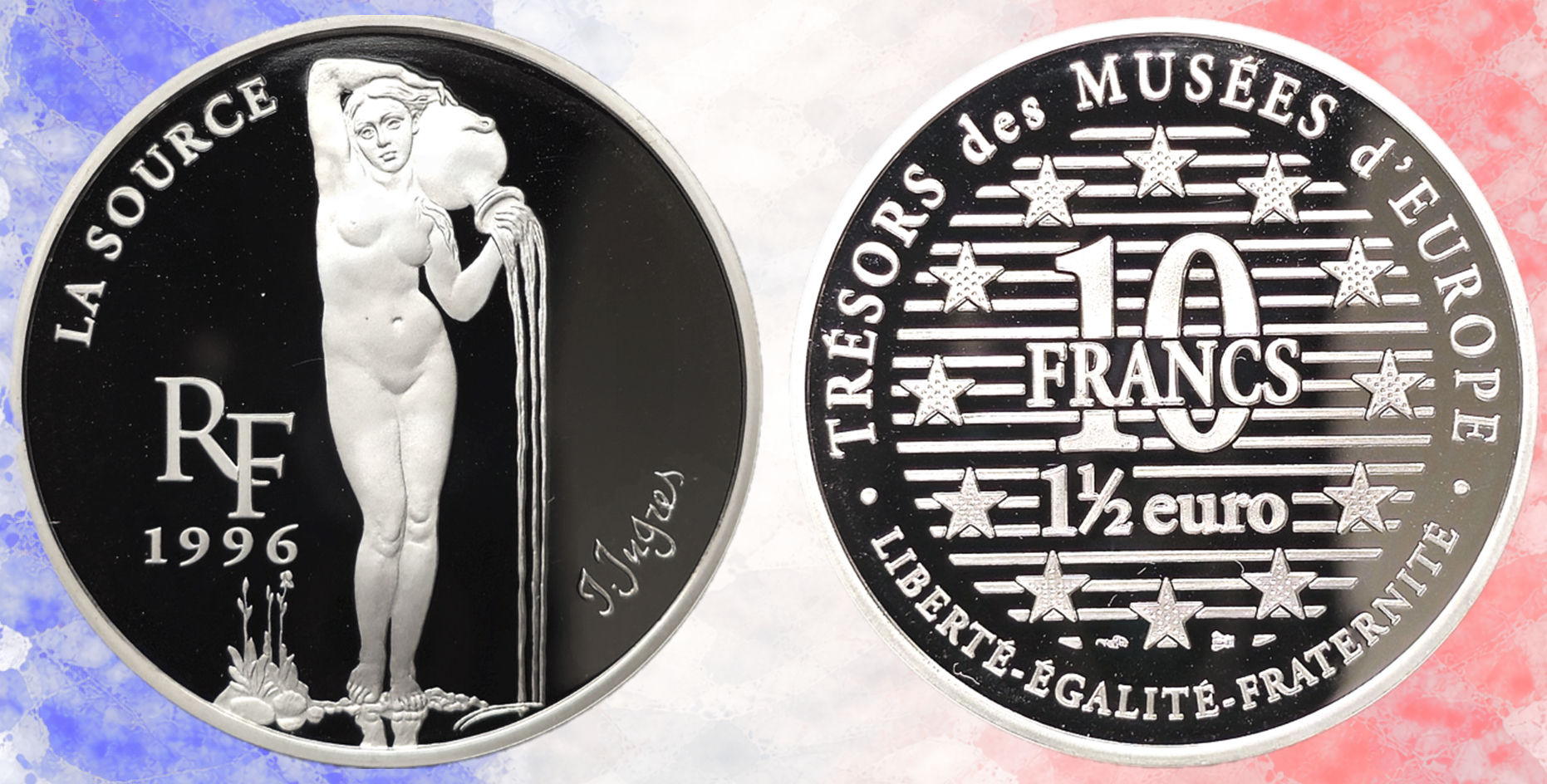 Francia. 10 Francos/1,50 Euros, 1996. La Source de Ingres.
