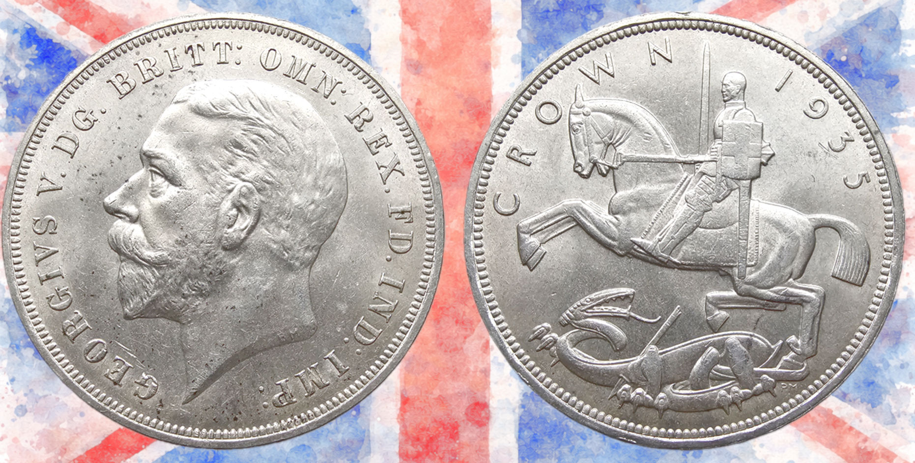 Inglaterra, 1 crown, 1935  25 aniversario de la llegada al trono del Rey Jorge V.