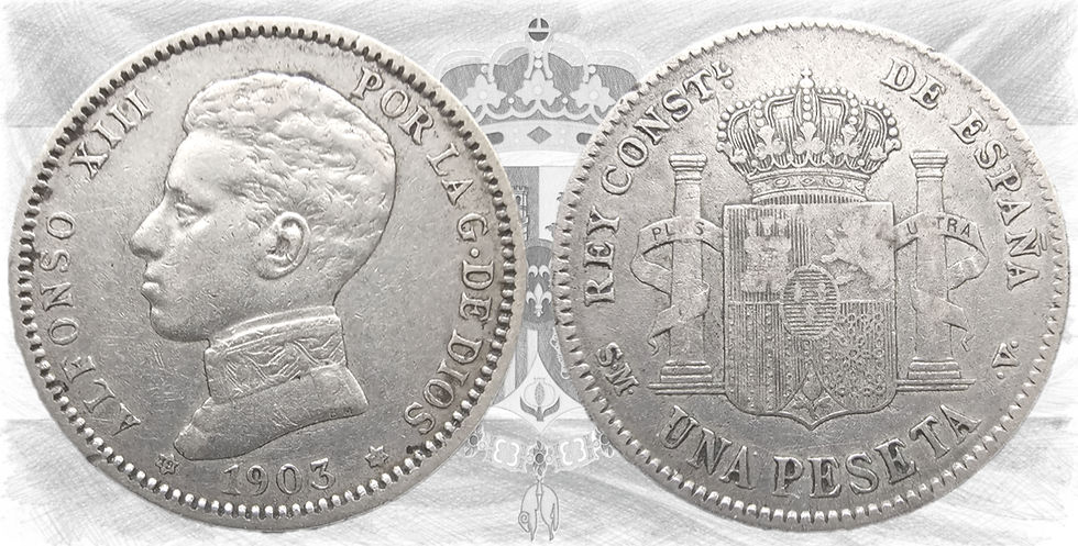 Alfonso XIII. 1 Peseta. 1903 Estrellas: *19 *_3. SMV
