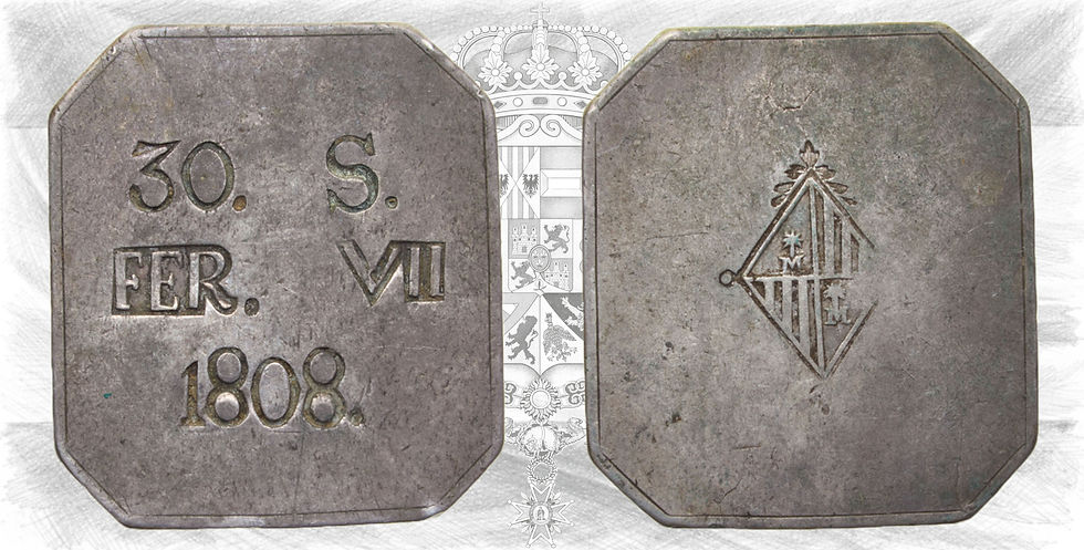 Fernando VII. 30 Sous. 1808 Mallorca. Octogonal.