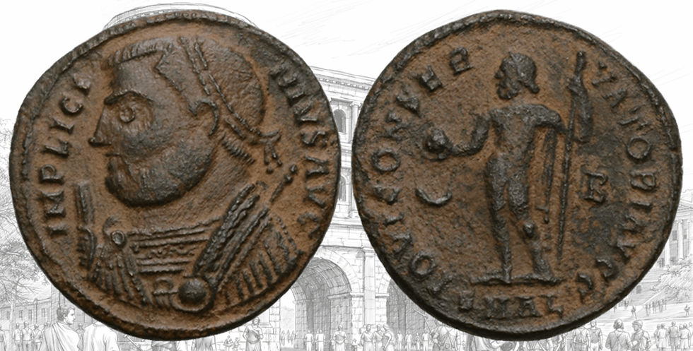 AE3 de Licinio. RIC VII Alexandria 23. IOVI CONSERVATORI AVGG