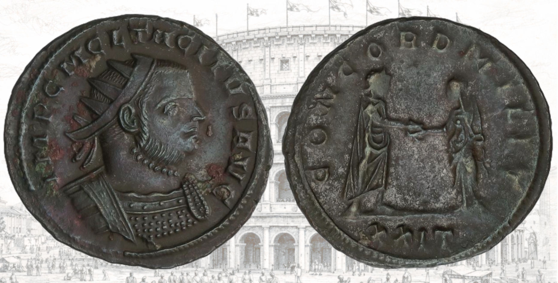 Antoniniano de Tácito. RIC V Tacitus 183 var. CONCORD MILIT.