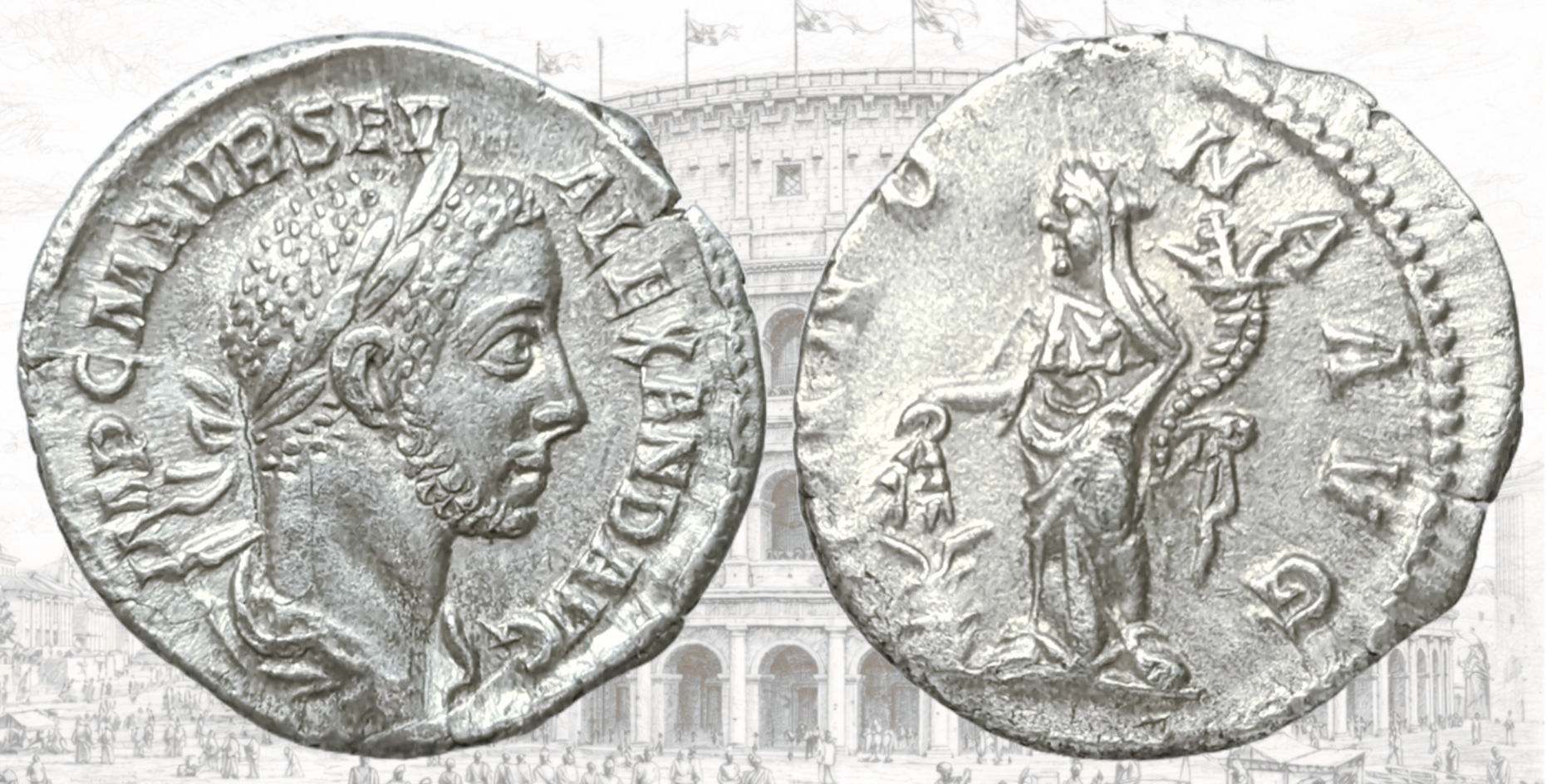 Denario de Alejandro Severo. RIC IV Severus Alexander 133. Annona