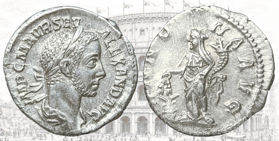 Denario de Alejandro Severo. RIC IV Severus Alexander 133. Annona