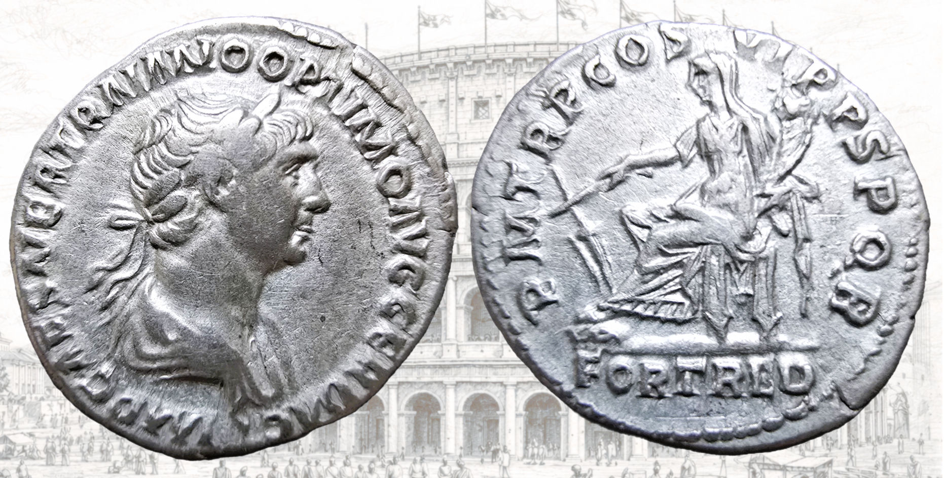 Denario de Trajano. RIC II Trajan 318 (denarius).