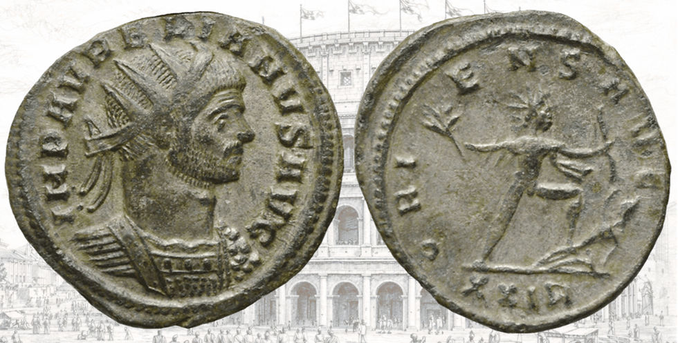 Antoniniano de Aureliano. Roma 270-275 dC. RIC 64. Oriens Avg. Sol radiado.