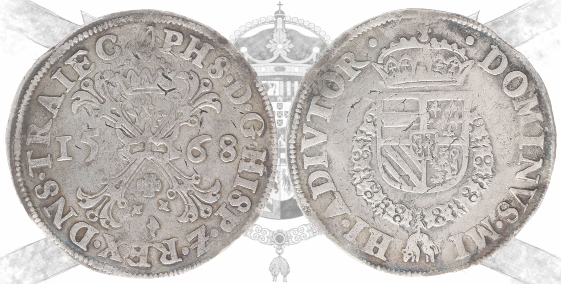 Felipe II. 1568. Utrecht. 1 escudo de Borgoña.