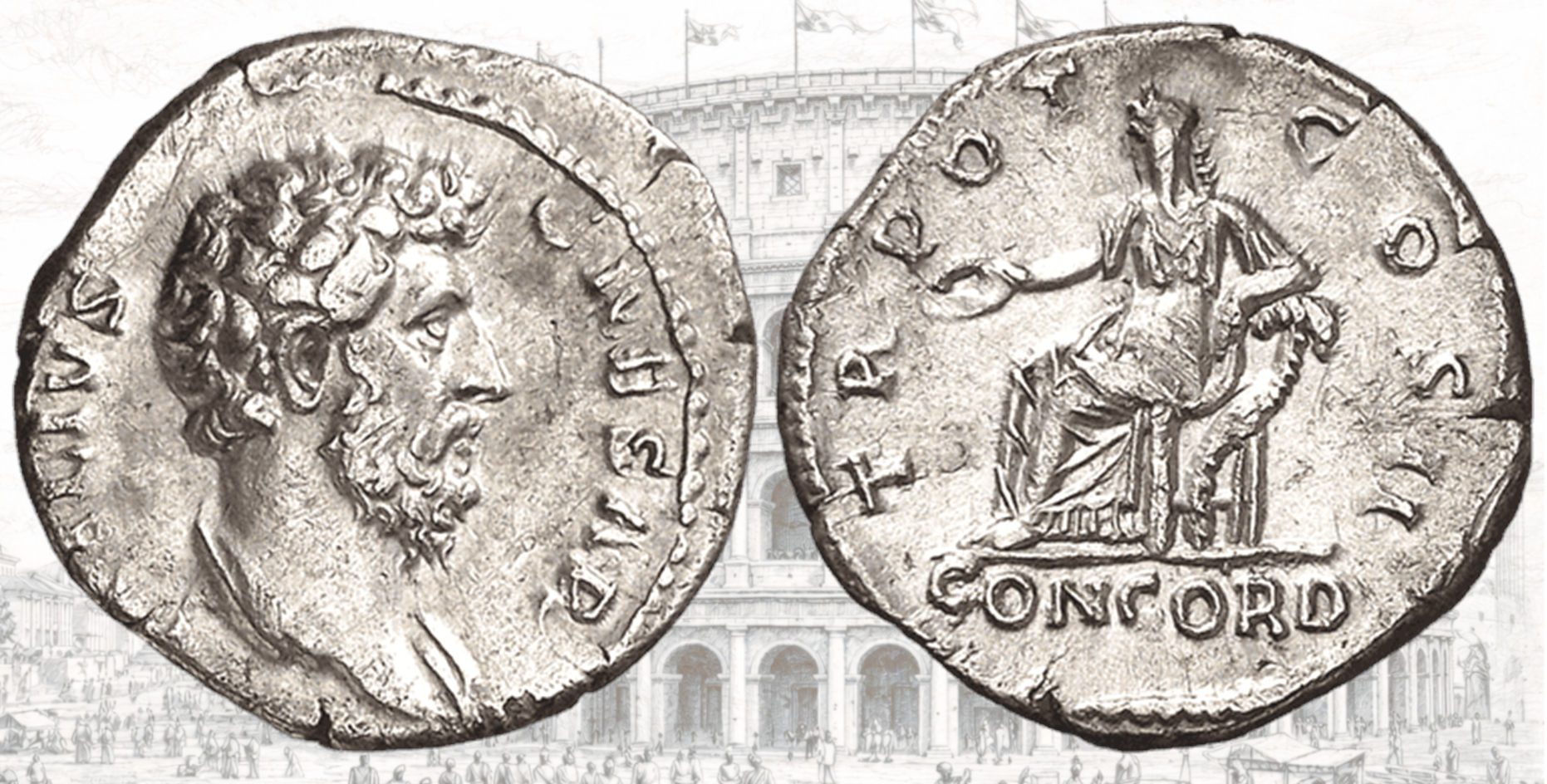 Denario de Aelio. RIC 436 b. Concordia.