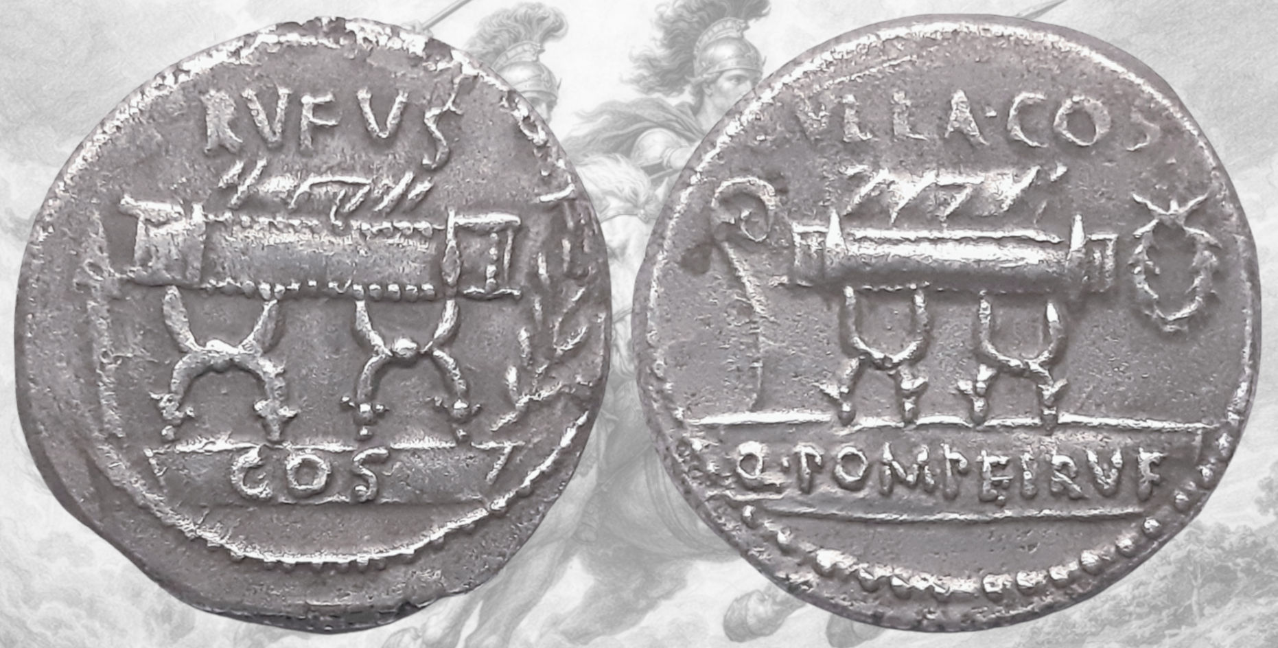 Denario Republica Romana. Denario Gens Pompeia. Crawford 434/2. Q. Pompeius Rufus.