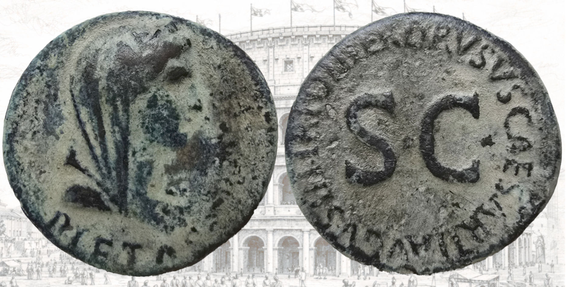 Livia. Dupondio de Livia. Pietas. RIC I Tiberius 43