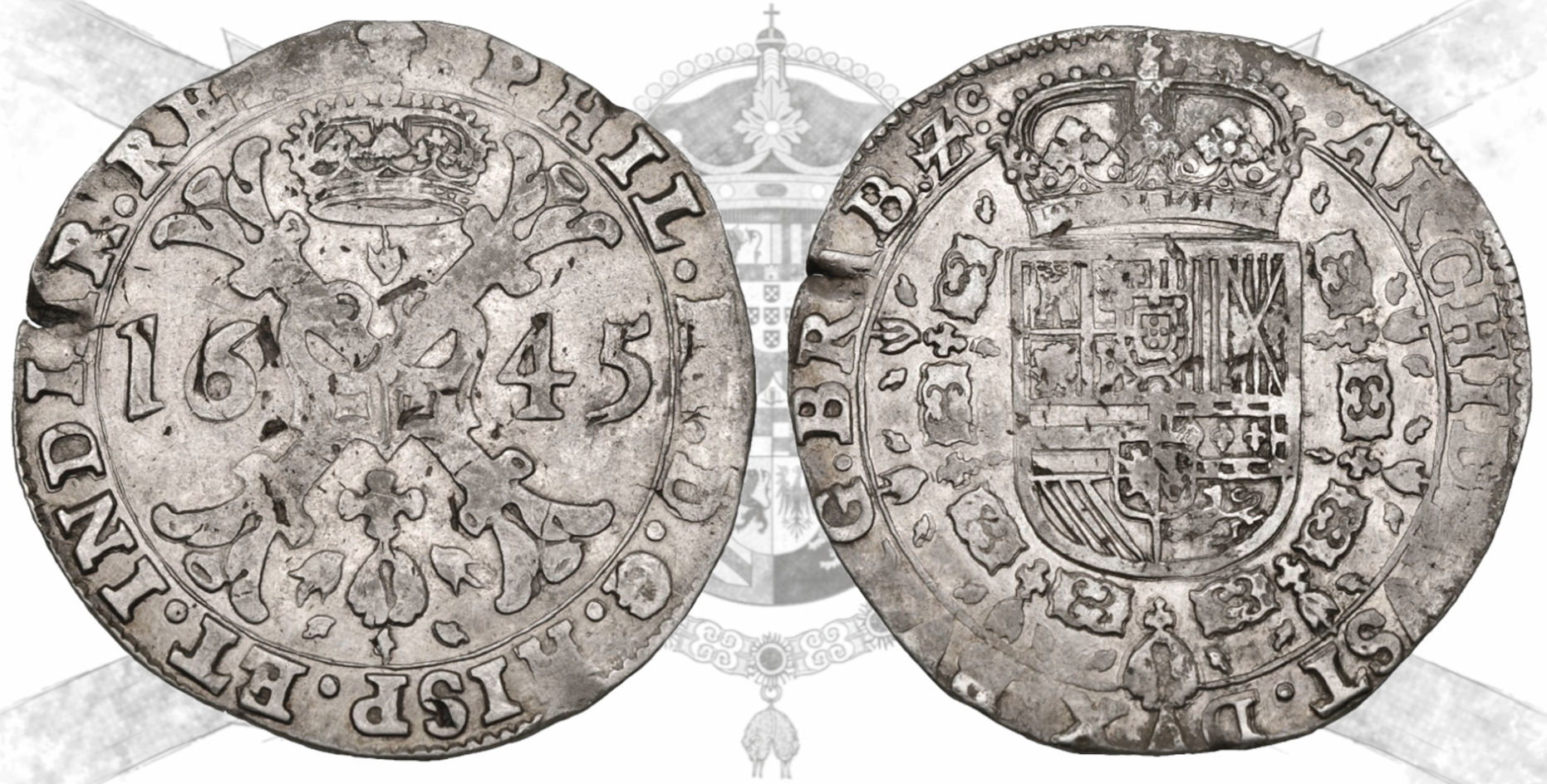 Felipe IV. 1645. Bruselas. 1 patagón.