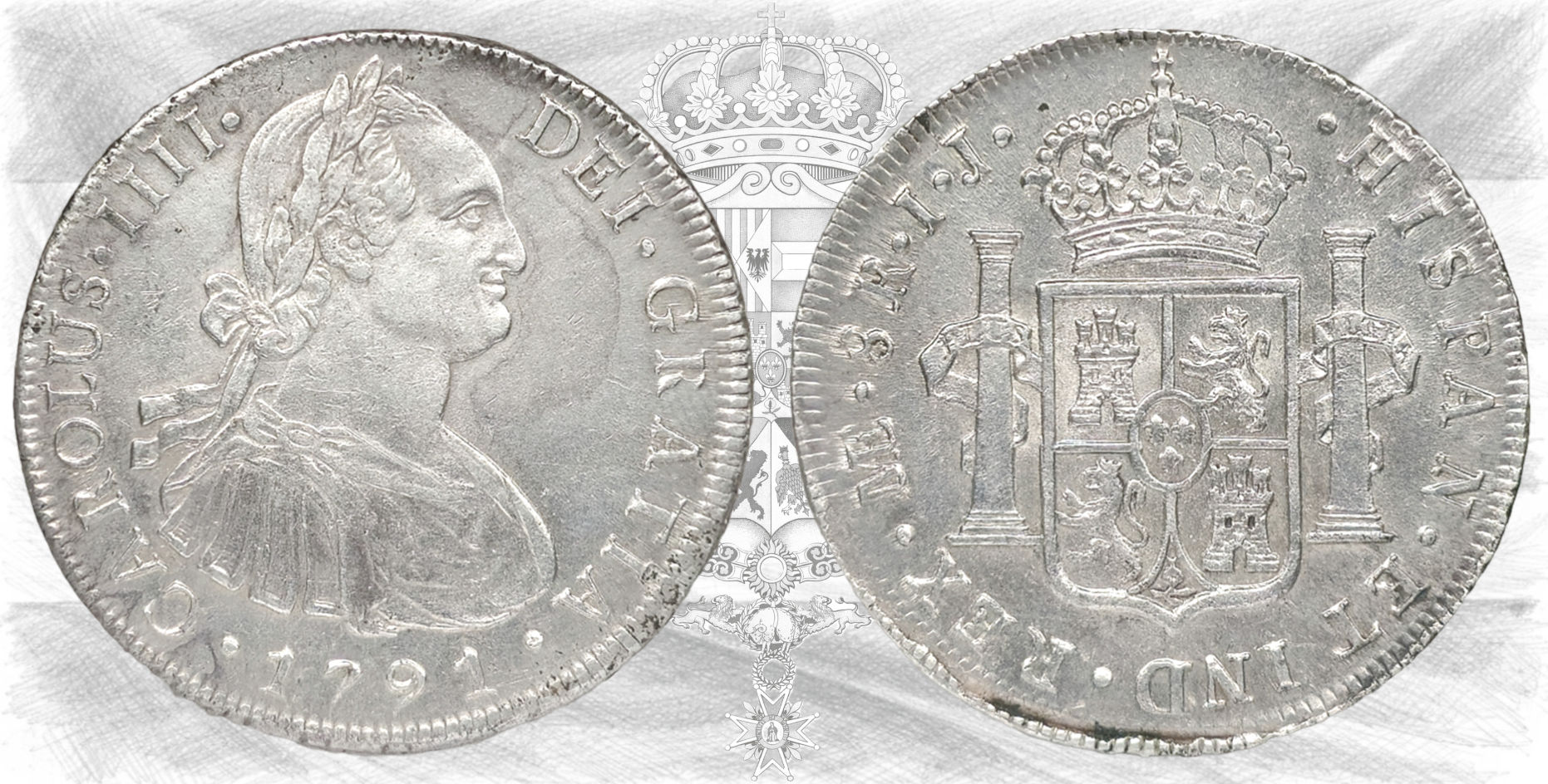 Carlos IV. 8 Reales. 1791. Lima IJ.