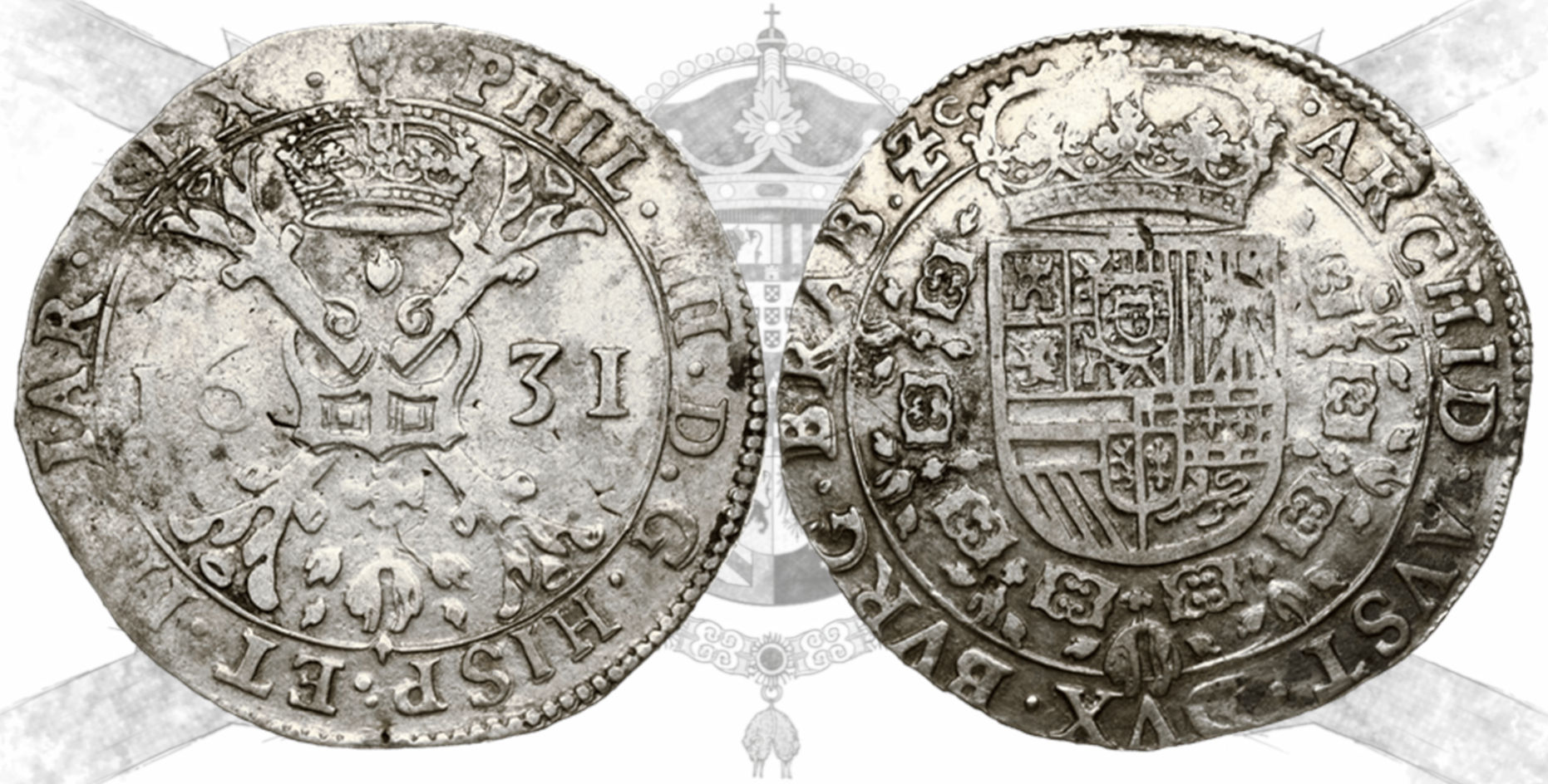 Felipe IV. 1 patagón. 1631. Amberes. NCV XF. NCV Grading