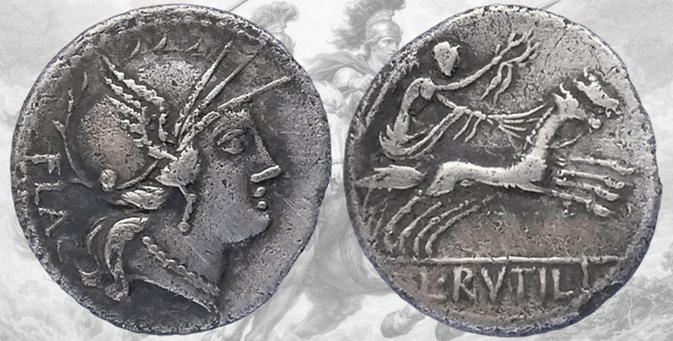 Denario Republica Romana. Denario Gens Rutilia. Crawford 387/1. L. Rutilli.