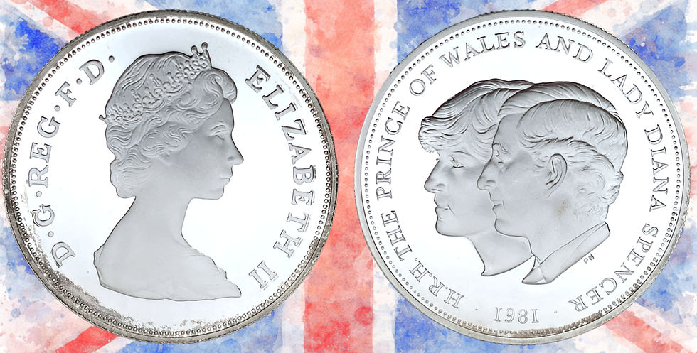 Gran Bretaña, 25 pence, 1981. Wedding of Prince Charles and Lady Diana