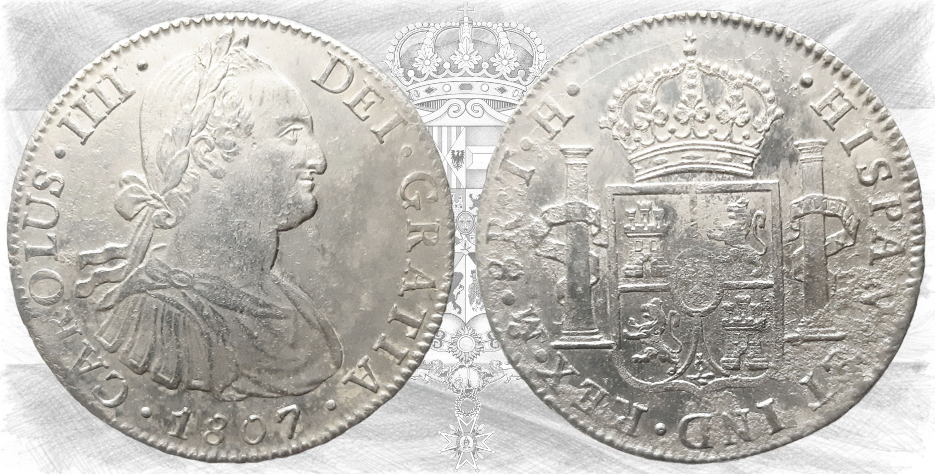 Carlos IV. 8 reales, 1807, Méjico TH.