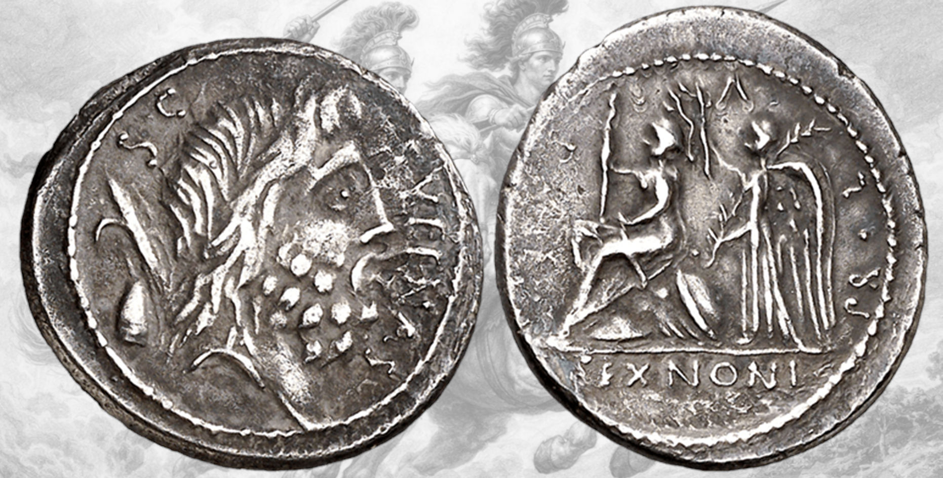 Denario Republica Romana. Denario Gens Nonia. Crawford 421/1. M. Nonius Sufenas.