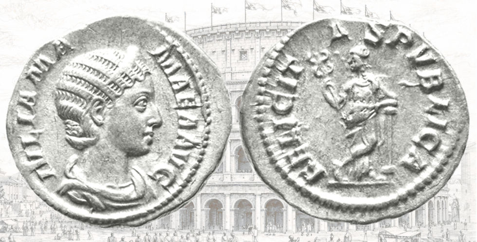 Denario de Julia Mamea. RIC IV Severus Alexander 335. FELICITAS PVBLICA. Felicitas.