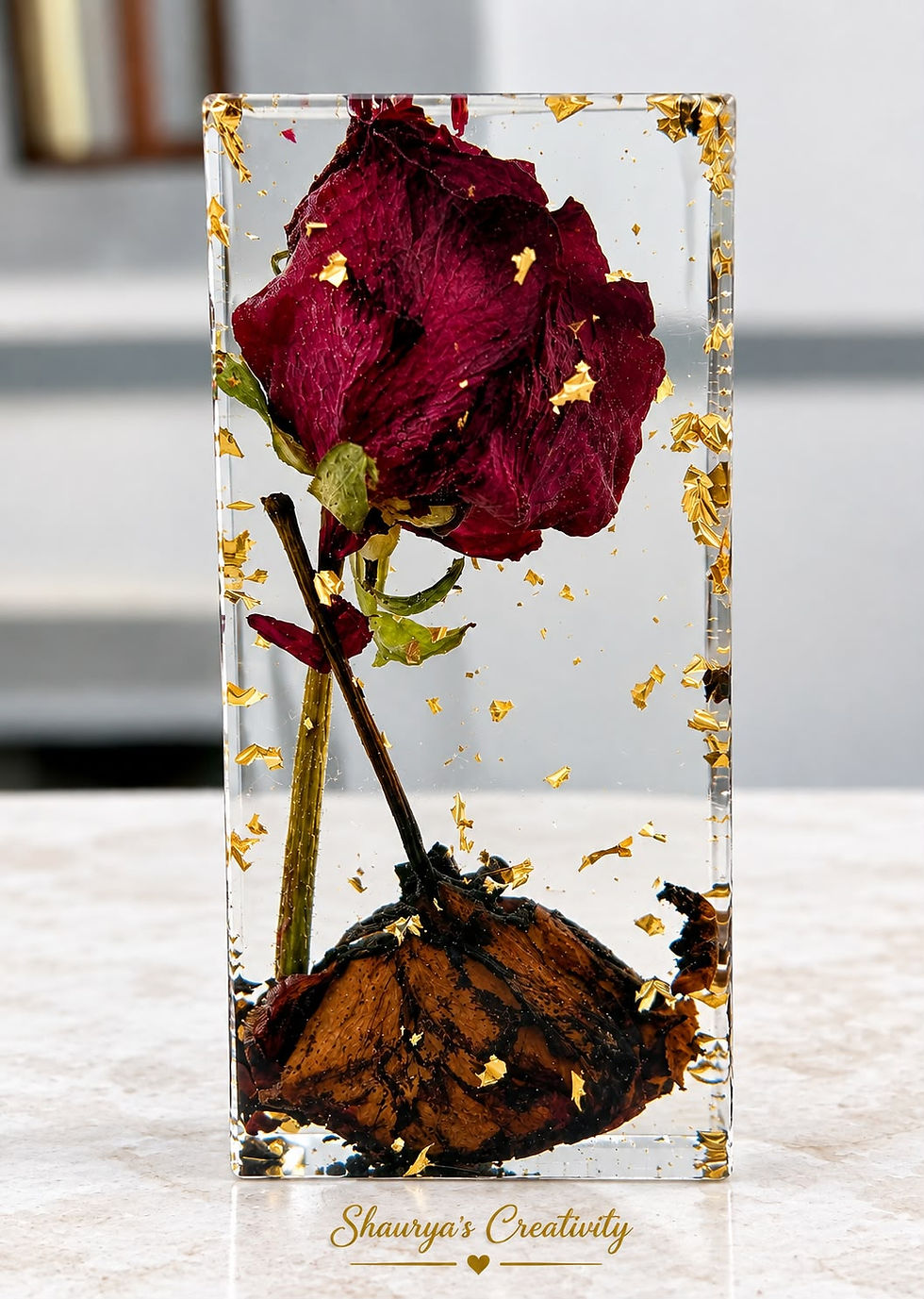 Thumbnail: Rose preserved resin Rectangle deep casting