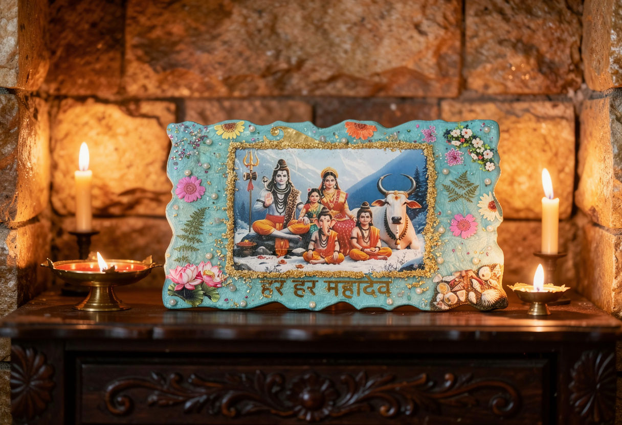 Sacred Devotion Floral Resin Frame