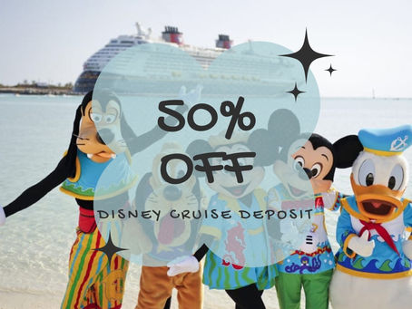 Save 50% off the Required Deposit on Select Disney Cruises