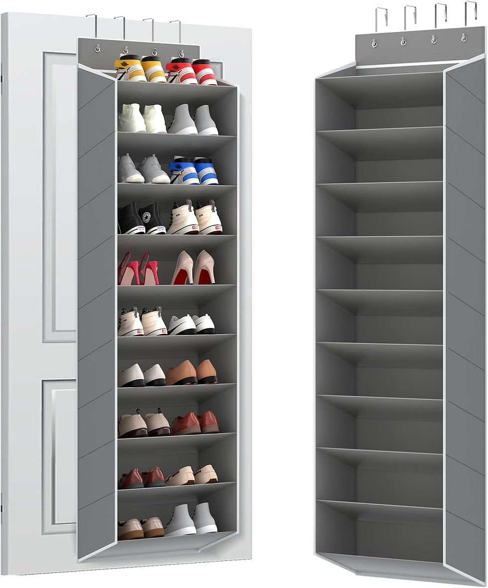 Thumbnail: 10 Tiers Large Over the Door Shoe Organizer Hanging Shoe Rack with Deep Pockets 