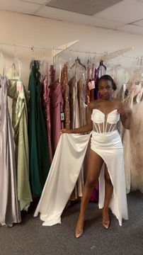 Thumbnail: Spring- White corset dress with split