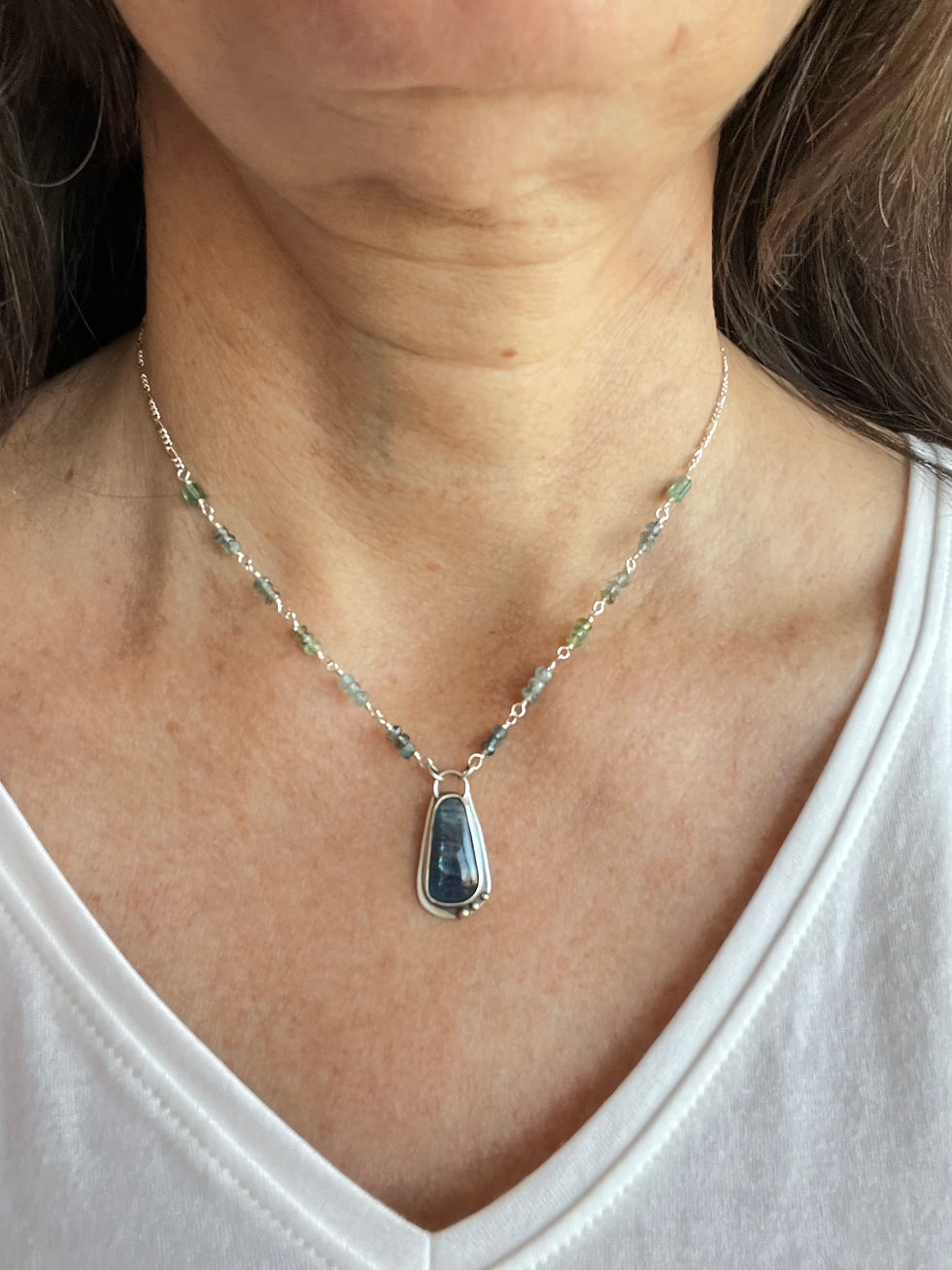 Thumbnail: Blue Kyanite Abalone Necklace