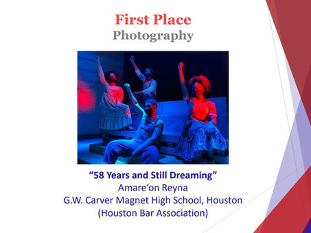 Amare'on Takes 1st Place in STATE Bar Association Photography Contest!
