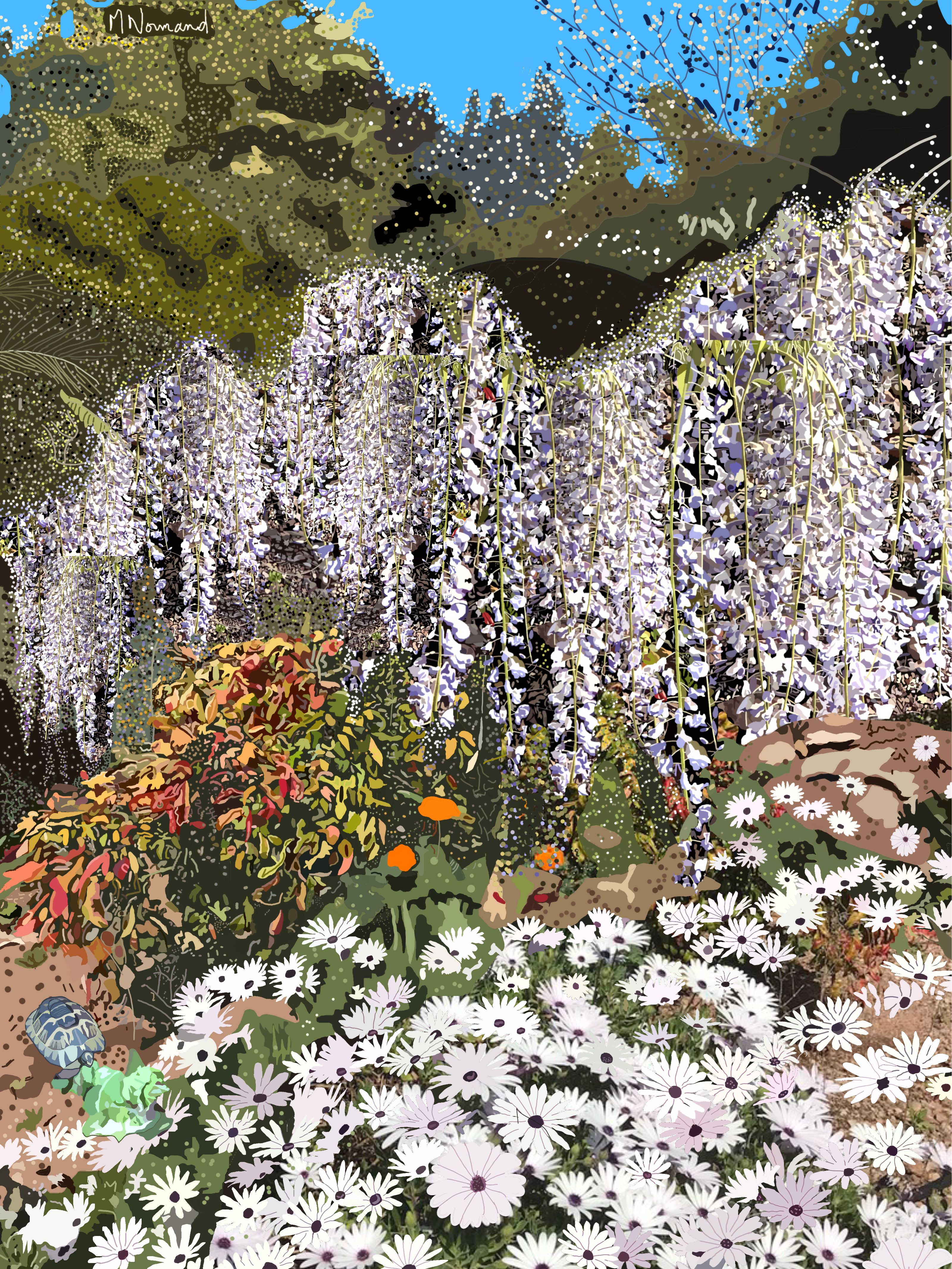 Jardin de la maison/ Poster sans cadre 30x45