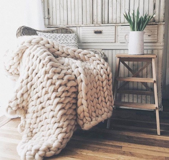 Thumbnail: HANDCRAFTED CHUNKY KNIT 100% AUSTRALIAN MERINO WOOL BLANKETS