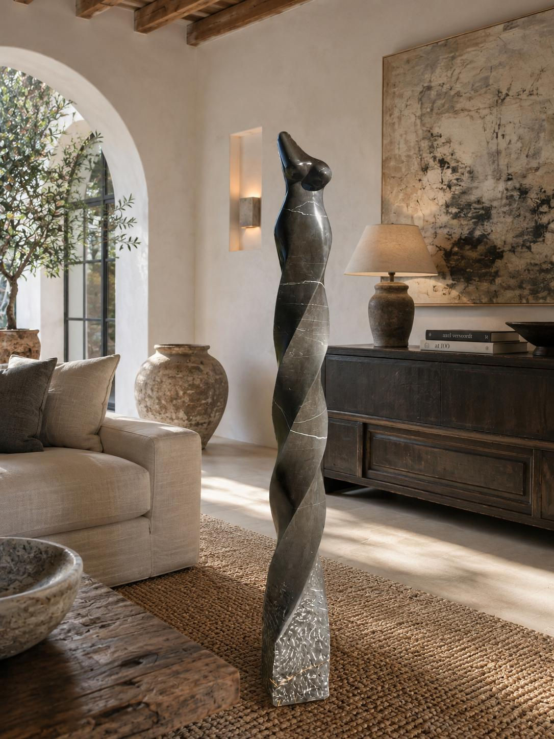 Torso Negro, Höhe 120 cm, Nero Marquina Marmor