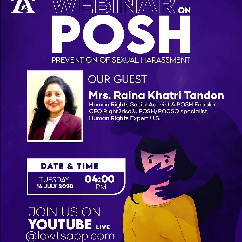 Webinar on Prevention of Sexual Harassment Act