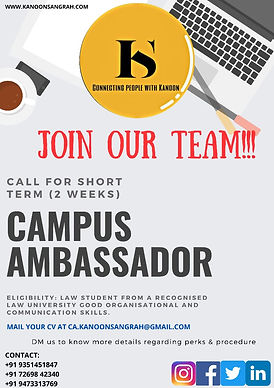 Call for Campus Ambassadors: Kanoon Sangrah