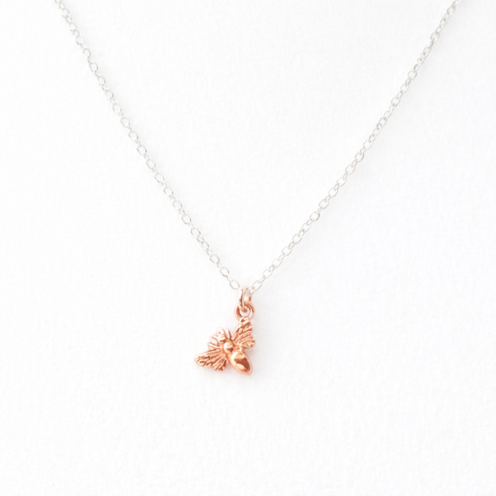 Millie Tiny Rose Gold Bee Necklace
