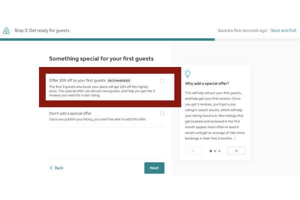 How to give discount to your first 3 guests
