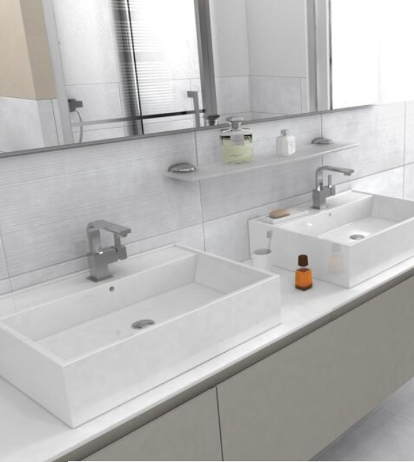  Loft White Waves Decor Glazed Porcelain Wall