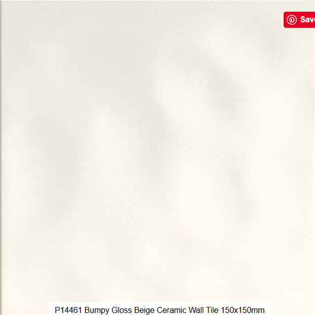 P14461 Bumpy Gloss Beige Ceramic Wall Tile 150x150mm. Polished and modern tile design.
