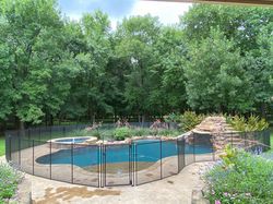 black mesh pool fencing installed