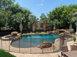 brown pool fence