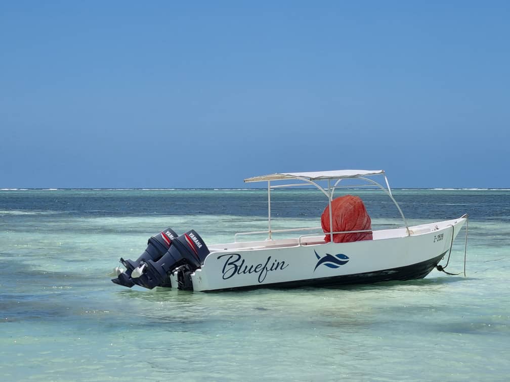 Private boat charter off the coast of Zanzibar